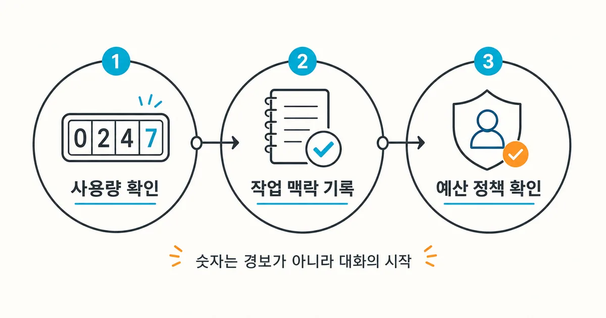 AI Credits 사용량 확인부터 예산 정책 점검까지의 세 단계 흐름